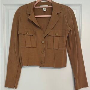 Brown Button-Up Women's Jacket